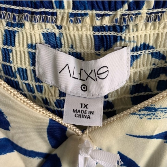 Alexis x Target Botanical Blue Satin Dress - Size 1X - Picture 5 of 9